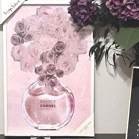 Design District Sweet Escape Chanel Flowers Hand Embellished Framed Wall Decor - Picture 4 of 9